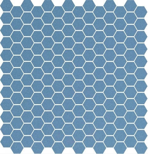 Метлахская мозаика на сетке hex.2,5 E1 Blue BEU 28,1х29,5см (чип 2,5х2,9см)