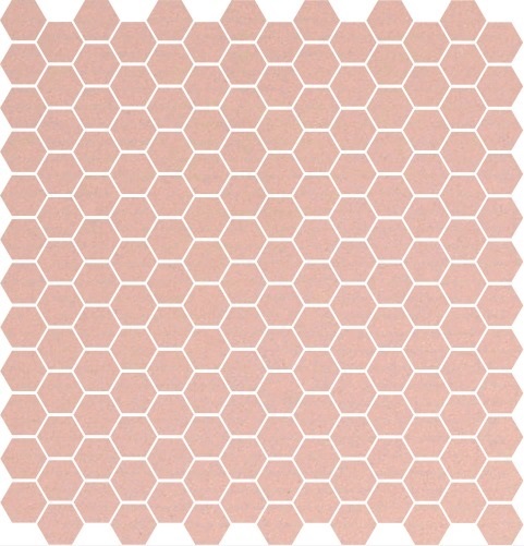 Метлахская мозаика на сетке hex.2,5 E1 Pink RSU 28,1х29,5см (чип 2,5х2,9см)