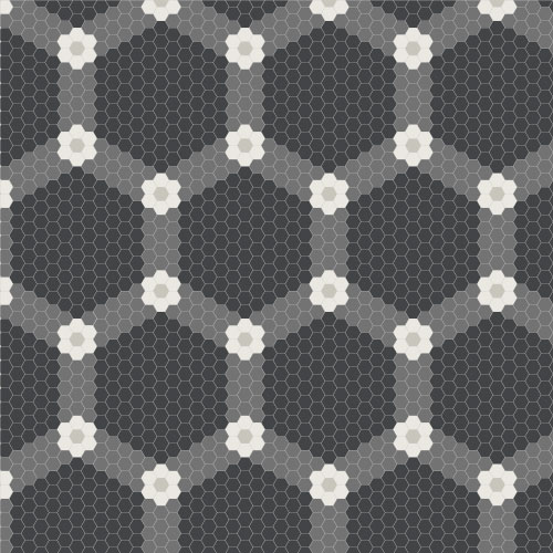 Метлахская мозаика на сетке 27х31,5см Hex.2,5 Design 004 (чип 2,5х2,9см)