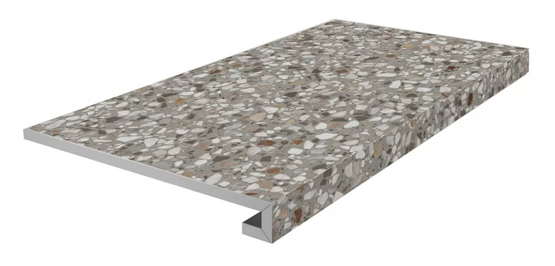 Фронтальная ступень Kerama Marazzi БРИЧИОЛА KM6060G0011RGCF клееная серый матовый обрезной 33x60см