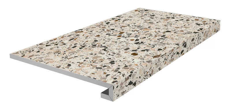Фронтальная ступень Kerama Marazzi БРИЧИОЛА KM6060G0031RGCF клееная бежевый светлый матовый обрезной 33x60см
