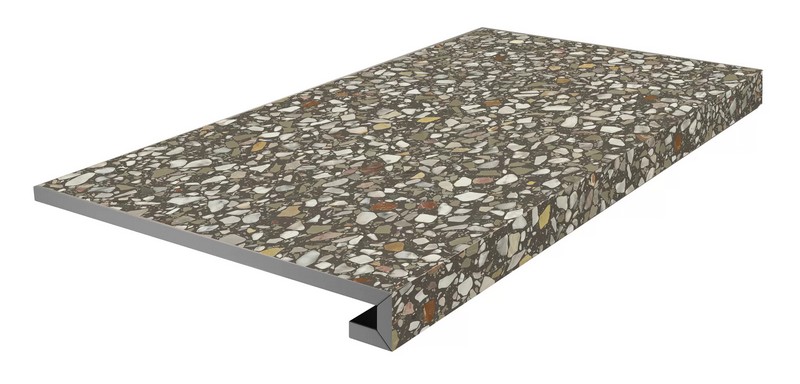 Фронтальная ступень Kerama Marazzi БРИЧИОЛА KM6060G0051RGCF клееная коричневый матовый обрезной 33x60см