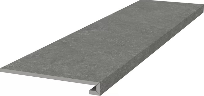 Фронтальная ступень Kerama Marazzi КАСАБЛАНКА KM6012G0161RGCF клееная HP серый тёмный матовый обрезной 33х119,5см