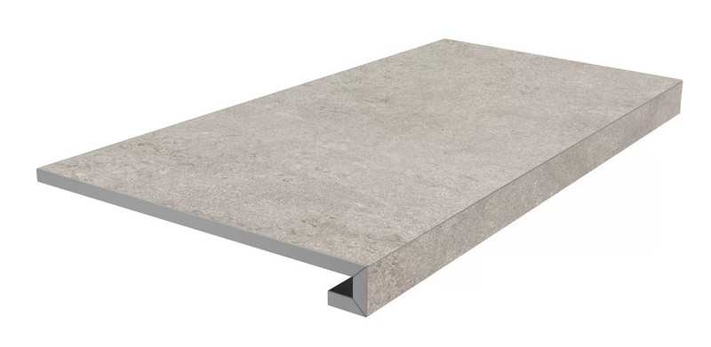 Фронтальная ступень Kerama Marazzi ПОРТЛЕНД KM8080G0031RGCF клееная серый светлый матовый обрезной 33х80см