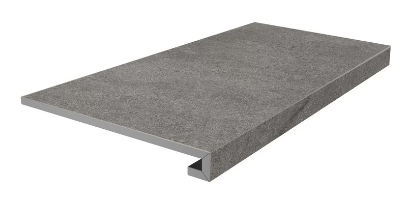 Фронтальная ступень Kerama Marazzi ПОРТЛЕНД KM8080G0051RGCF клееная серый тёмный матовый обрезной 33х80см