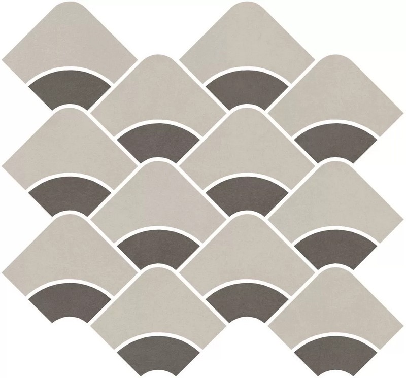 Керамическая плитка Kerama Marazzi ТАДЕЛАКТ KMD2HID008BR наборный серый светлый, коричневый матовый обрезной декор 28x30см