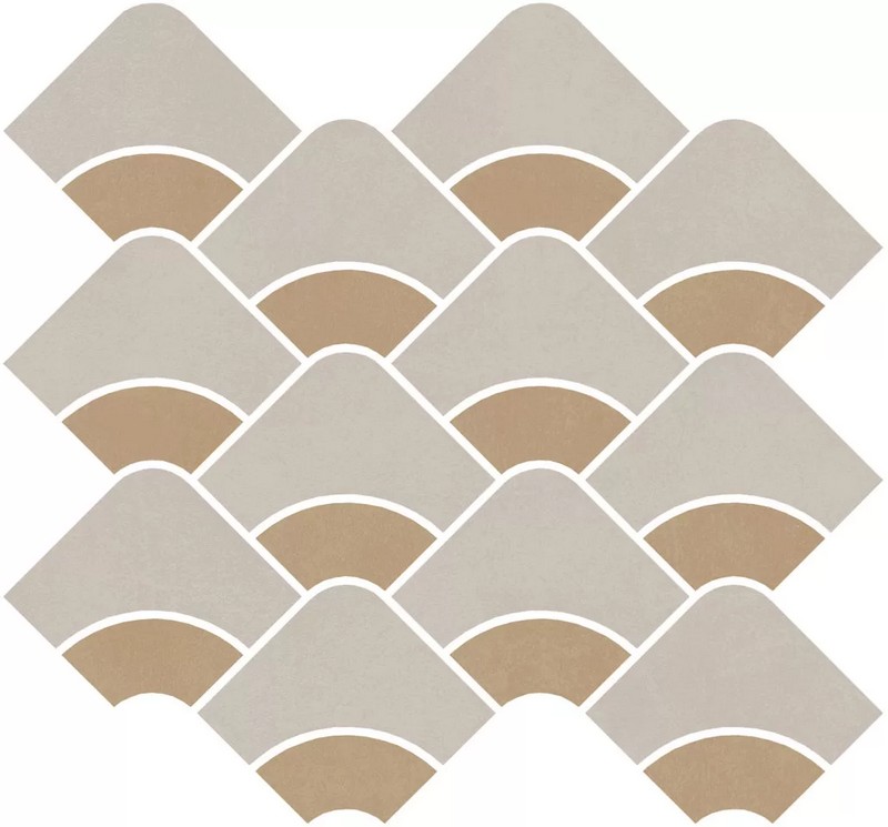 Керамическая плитка Kerama Marazzi ТАДЕЛАКТ KMD2HID009BR наборный серый светлый, жёлтый матовый обрезной декор 28x30см