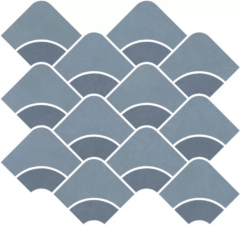 Керамическая плитка Kerama Marazzi ТАДЕЛАКТ KMD2HID011BR наборный синий светлый, синий матовый обрезной декор 28x30см