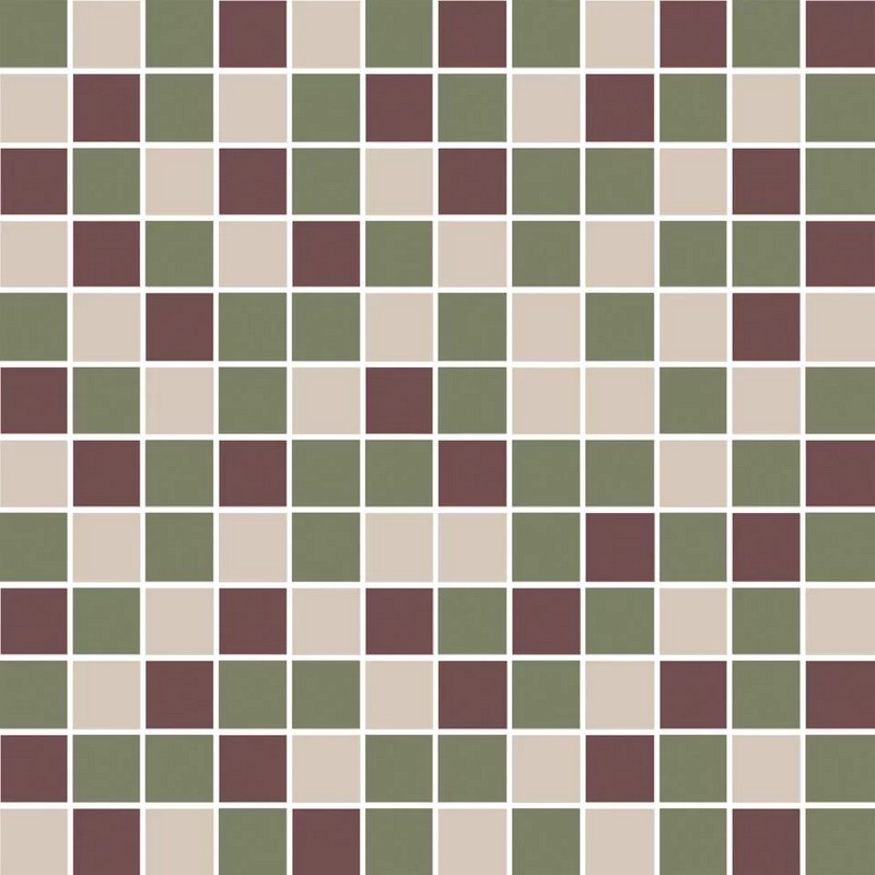 Керамогранитная мозаика Kerama Marazzi ТЕМАРИ KMD2MSM011MN мозаичный микс зелёный, бордовый, бежевый светлый матовый декор 29,8х29,8см