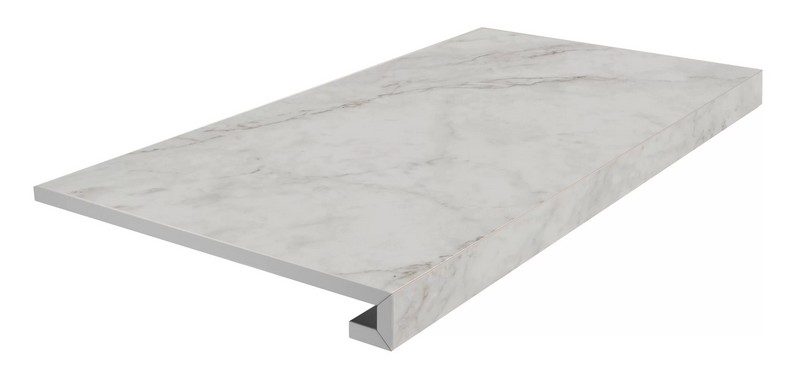 Фронтальная ступень Kerama Marazzi ТУБКАЛЬ KM6060G0321RGCF клееная белый матовый обрезной 33х60см