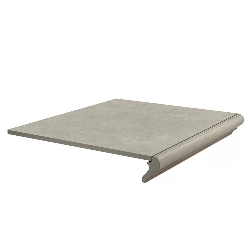 Фронтальная ступень Kerama Marazzi ХАДДУ KM4040G0011NGTF серый светлый матовый 34х40,2см