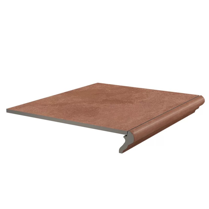 Фронтальная ступень Kerama Marazzi ХАДДУ KM4040G0021NGTF красный матовый 34х40,2см