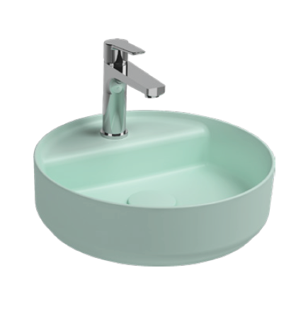 Раковина накладная ISVEA Infinity 10NF65042-2T мятно-зеленый матовый 420х420мм