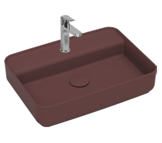 Раковина накладная ISVEA Infinity 10NF66055-2R бордовый матовый 400х550мм