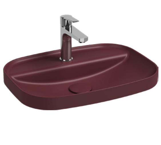 Раковина накладная ISVEA Infinity 10NF50055-2R бордовый матовый 400х550мм