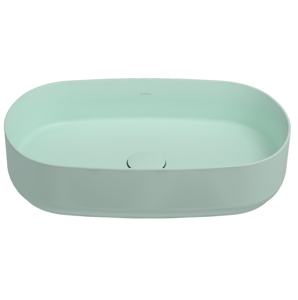 Раковина накладная ISVEA Infinity 10NF65055-2T мятно-зеленый матовый 360х550мм