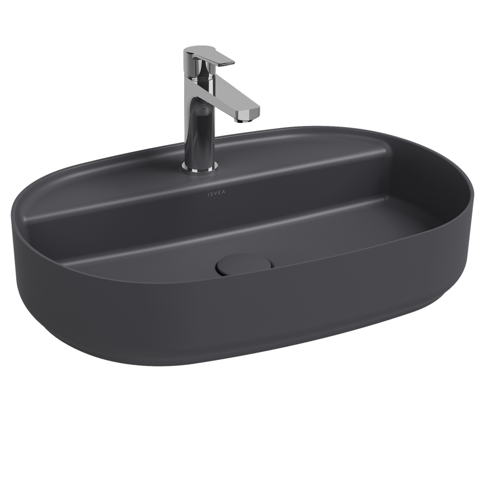 Раковина накладная ISVEA Infinity 10NF65060-2C антрацит матовый 400х600мм