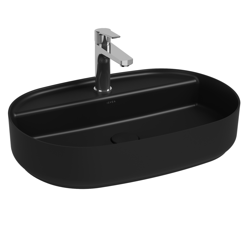 Раковина накладная ISVEA Infinity 10NF65060-2N черный матовый 400х600мм