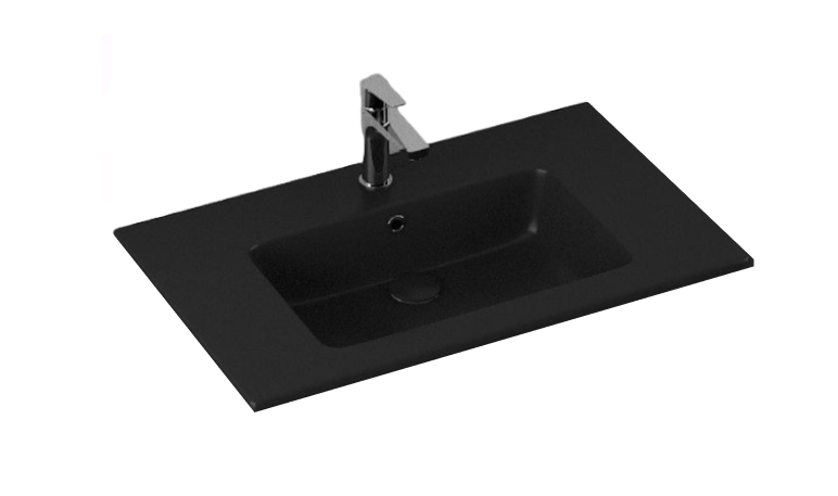 Раковина накладная ISVEA SistemaT 10SL51081-2N черный матовый 465х810мм