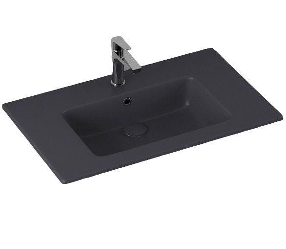 Раковина накладная ISVEA SistemaT 10SL51081-2C антрацит матовый 465х810мм