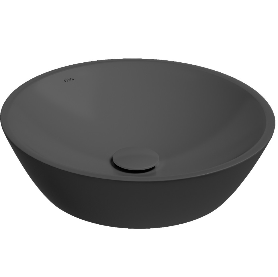 Раковина накладная ISVEA SistemaY Soft 10SY66045-2C антрацит матовый 450х450мм