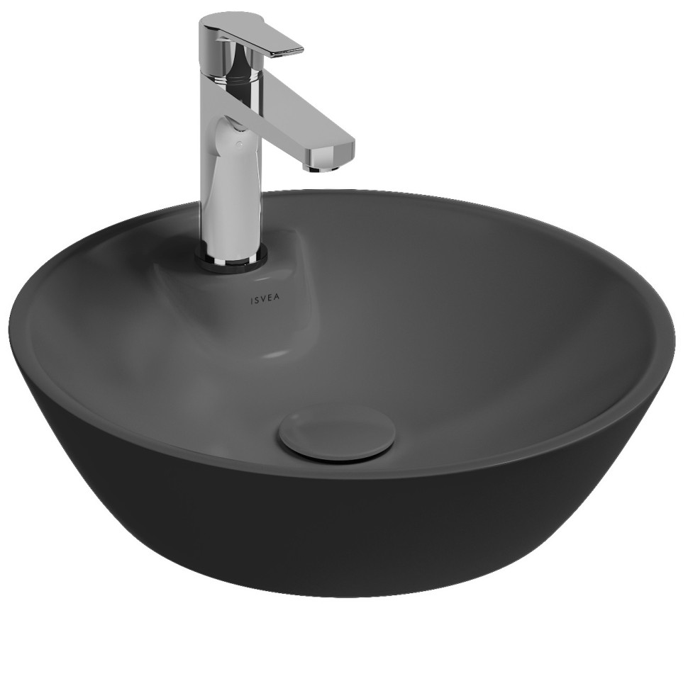 Раковина накладная ISVEA SistemaY Soft 10SY65045-2C антрацит матовый 450х450мм