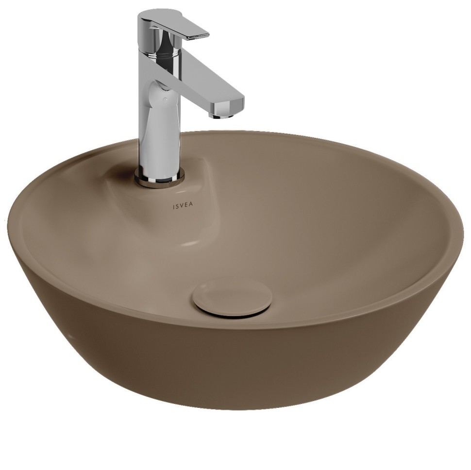 Раковина накладная ISVEA SistemaY Soft 10SY65045-2H коричневый матовый 450х450мм