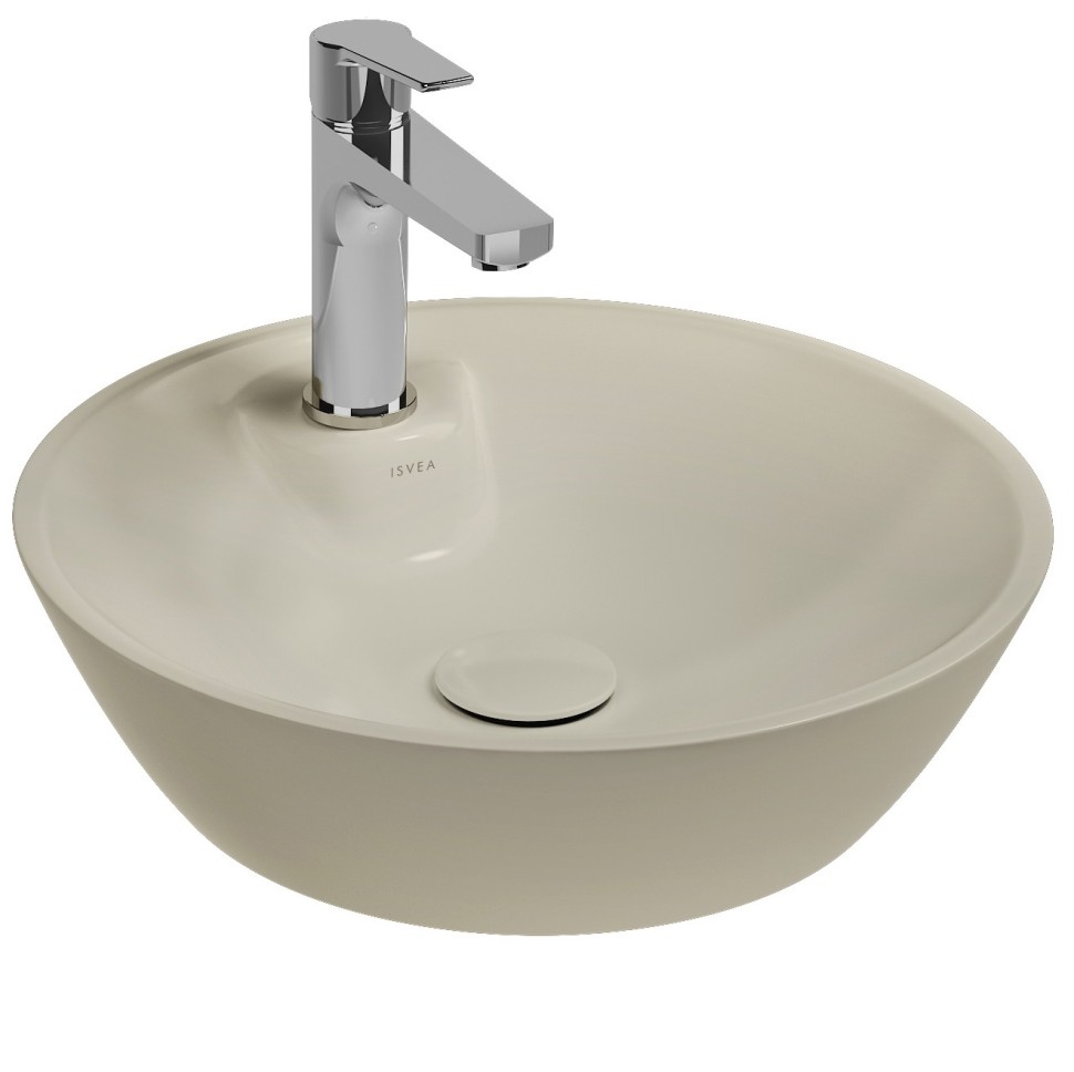 Раковина накладная ISVEA SistemaY Soft 10SY65045-2K слоновая кость матовый 450х450мм