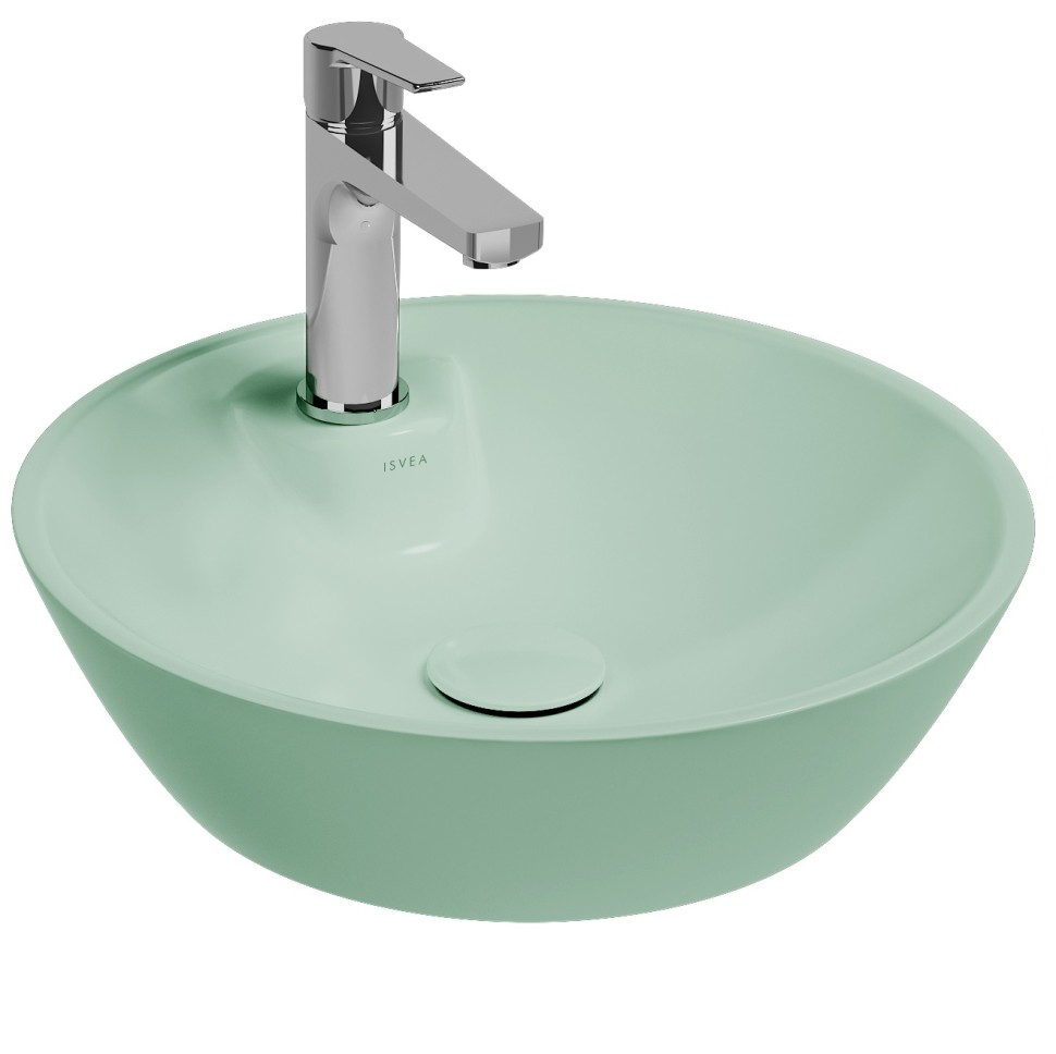 Раковина накладная ISVEA SistemaY Soft 10SY65045-2T зеленый матовый 450х450мм