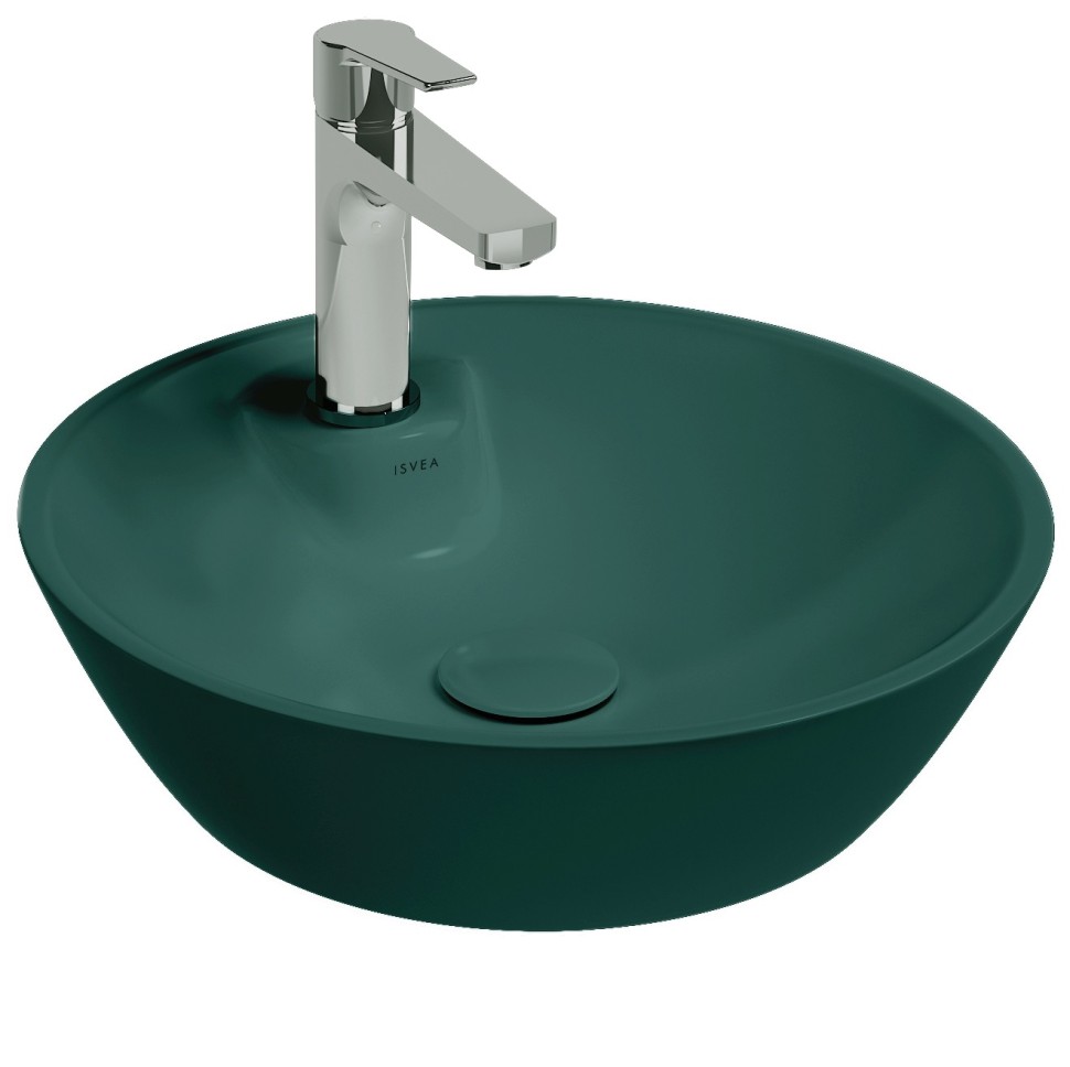 Раковина накладная ISVEA SistemaY Soft 10SY65045-2P изумрудный матовый 450х450мм