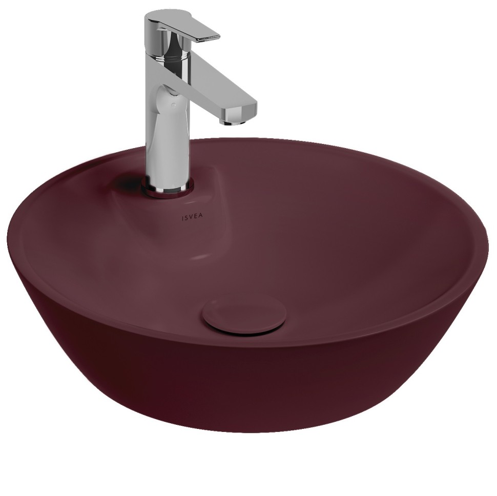 Раковина накладная ISVEA SistemaY Soft 10SY65045-2R бордовый матовый 450х450мм