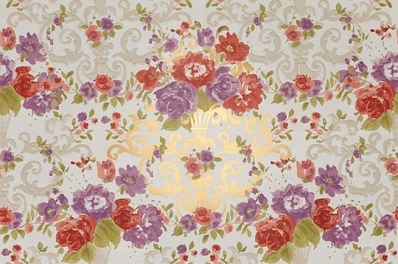 Керамическая плитка Petracers PRIMAVERA ROMANA Fioritura su Bianco Oro (2 pezzi) 65х97,7см
