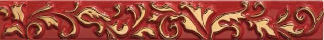 Бордюр Petracers PRIMAVERA ROMANA Listello Ricciolo Rosso 4х32,5см