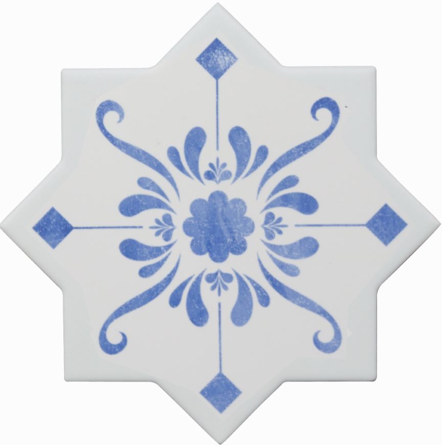 Керамогранит Cevica BECOLORS Star Dec. Stencil Electric Blue 13,25х13,25см