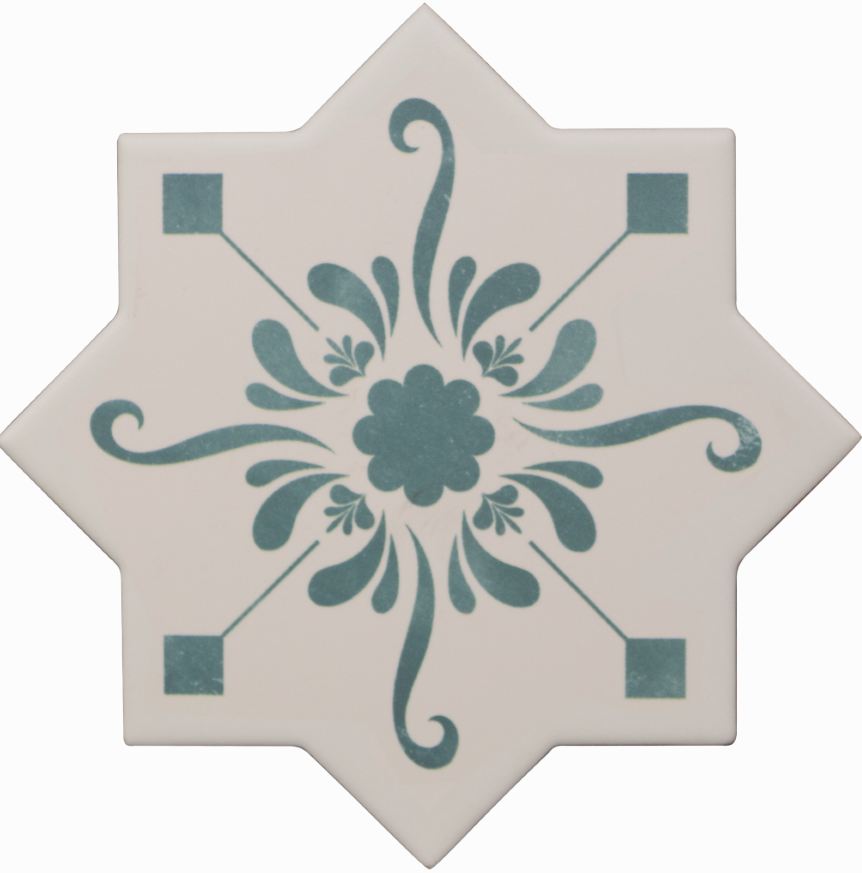 Керамогранит Cevica BECOLORS Star Dec. Stencil Lagoon 13,25х13,25см