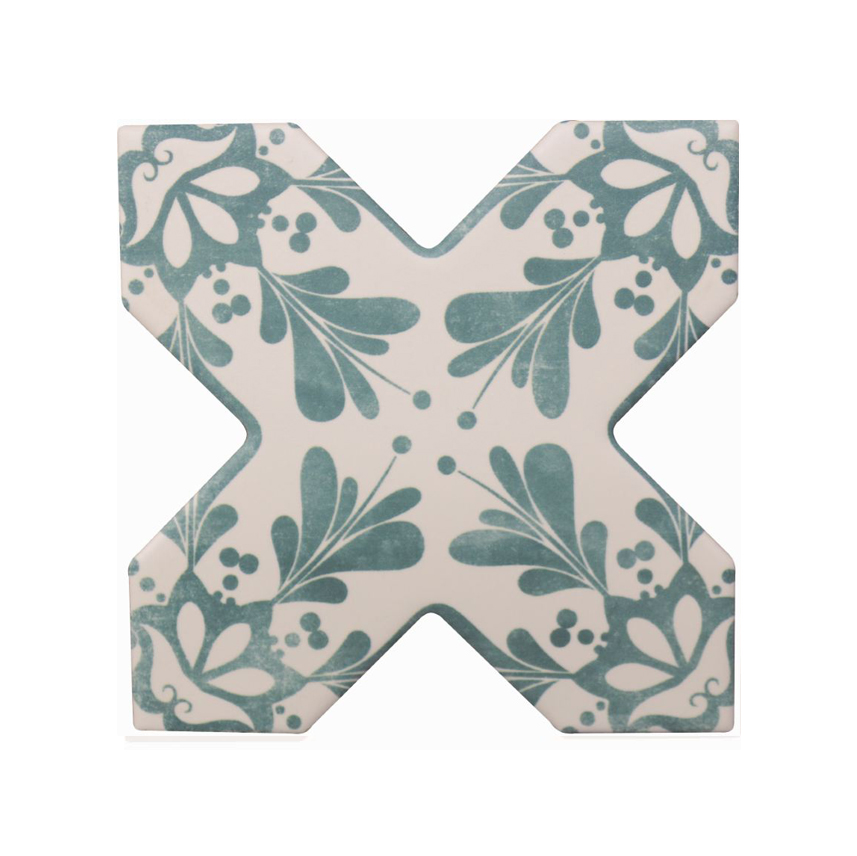 Керамогранит Cevica BECOLORS Cross Dec. Stencil Lagoon  13,25х13,25см
