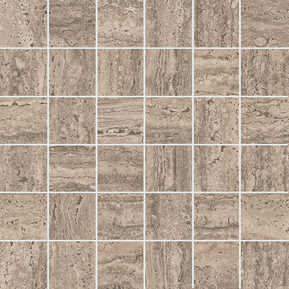 Керамогранит Kerama Marazzi ПРО ТРАВЕРТИН KMD2MSA010GR декор мозаичный бежевый тёмный матовый обрезной 30х30см