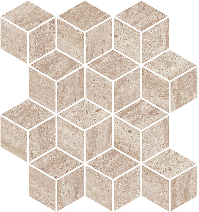 Декор Kerama Marazzi ПРО ТРАВЕРТИН KMD2MSM016BR мозаичный бежевый матовый обрезной 34,5x37см