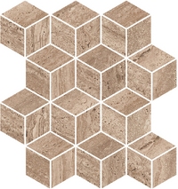 Декор Kerama Marazzi ПРО ТРАВЕРТИН KMD2MSM018BR мозаичный коричневый светлый матовый обрезной 34,5x37см