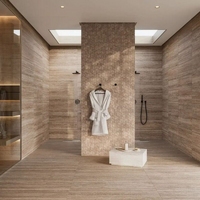 Декор Kerama Marazzi ПРО ТРАВЕРТИН KMD2MSM018BR мозаичный коричневый светлый матовый обрезной 34,5x37см