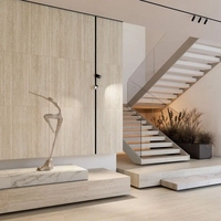 Ступень фронтальная Kerama Marazzi ПРО ТРАВЕРТИН KM6012G0751RGCF клееная бежевый матовый обрезной 33x119,5см
