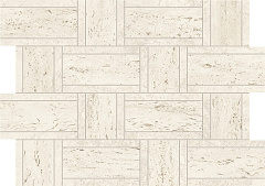 Керамогранитная мозаика Atlas Concorde MARVEL TRAVERTINE White Mosaico Basketweave 35х46,8см
