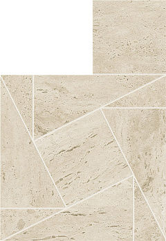 Керамогранитная мозаика Atlas Concorde MARVEL TRAVERTINE Pearl Mosaico Tessellation 22х26см