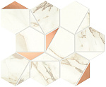 Керамическая мозаика Atlas Concorde MARVEL Calacatta Imperiale Gold Hex Shiny 25,1х29 см