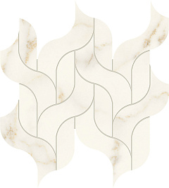 Керамогранитная мозаика Atlas Concorde MARVEL X Calacatta Apuano Mosaico Waterfall Lappato 27,7х30,5см