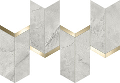 Керамогранитная мозаика Atlas Concorde MARVEL X Grey Cloud Mosaico Chevron Lappato 19,2х46,3см