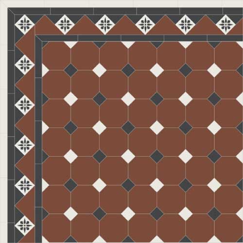 NOTTINGHAM Red Rou раскладка ковра из метлахской плитки Winckelmans
