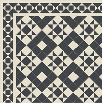LEEDS White/Black раскладка ковра из метлахской плитки Winckelmans