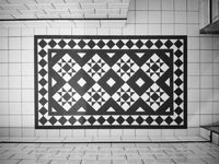 LEEDS White/Black раскладка ковра из метлахской плитки Winckelmans