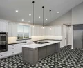 LEEDS White/Black раскладка ковра из метлахской плитки Winckelmans